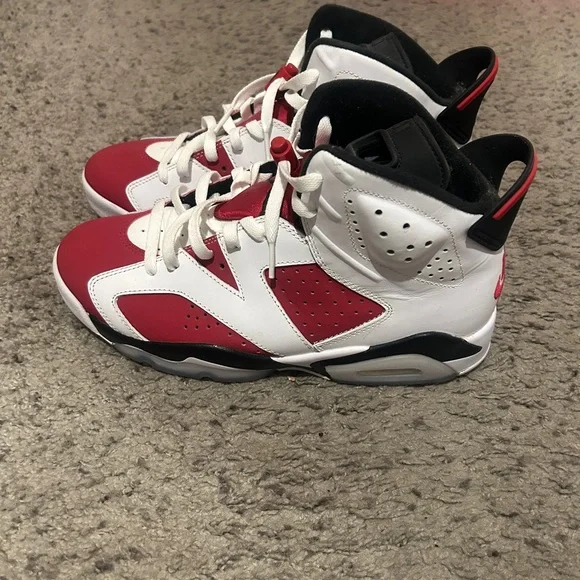 Jordan Red and White Men's Sneakers - Picture 2 of 4